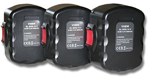 vhbw 3X Batterie Compatible avec Spit HDI 244 Outil électrique (3000 mAh, NiMH, 14,4 V)