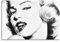 Paul Sinus Art 120x80cm Leinwandbild auf Keilrahmen Marilyn Monroe Portrait Gesicht schwarz weiß Wandbild auf Leinwand als Panorama