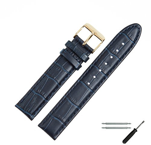 MARBURGER Uhrenarmband 18mm Leder Kroko Prägung - Werkzeug Montage Set 13918