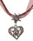 Trachtenkette elegantes Herz mit Strass und Edelweiss in vielen Farben - Anhänger Trachtenschmuck Kette für Dirndl und Lederhose Damen (Weinrot)