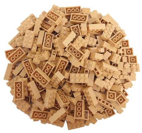 Q-Bricks Box 300Stck. Unicolor Bausteine in 5 Standardformaten: 2X4, 1X4, 2X2, 1X2 e 1X1 Noppen, Sandgelb 595