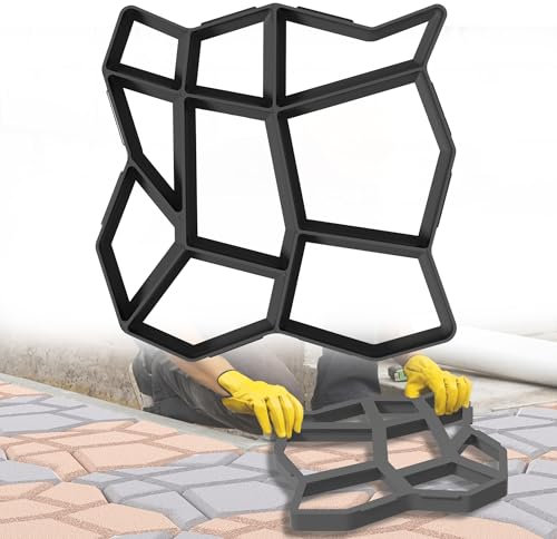 HENGMEI DIY Betonform Gehweg Form Gehwegen Schalungsform Gießform Pflasterform Schablone Terrassenformen Fliesenformen für Beton, Pflastersteine, Terrassenplatten (2 Stücke, Unregelmäßig)