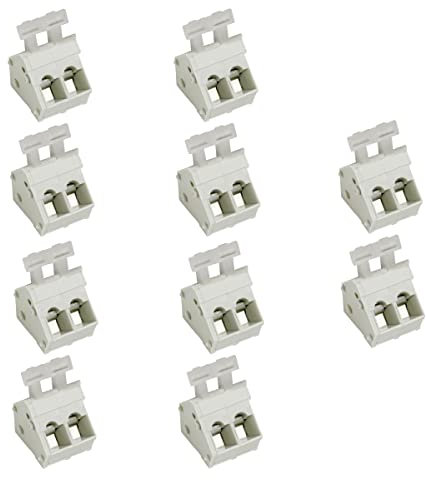 WITTKOWARE 10er-Pack AK3001/2KD-5.0 Zugfederkraft Leiterplatten-Anschlussklemmen, Raster 5mm, 24A/250V, 2-polig