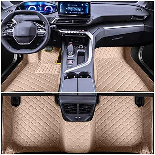 Muchkey Auto Fussmatten Fußmatten Set für BMW 5er Limousine F10 2011 2012 2013 Allwetter Matte Wasserdicht Automatten Zubehör(Beige)