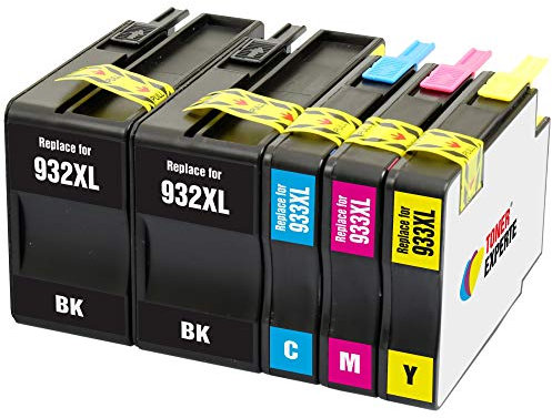 TONER EXPERTE® 5 XL Druckerpatronen Ersatz für 932 932XL 933 933XL kompatibel für Officejet 6100 6600 6700 7110 7510 7600 7610 7612 7620 | hohe Kapazität