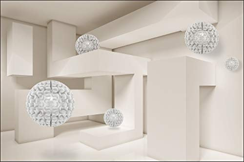Muralo Photo Wallpaper 3D Effect 210 x 315 cm Non-Woven Wall Wallpaper Balls Abstract 3D Look Living Room Bedroom Modern Mural