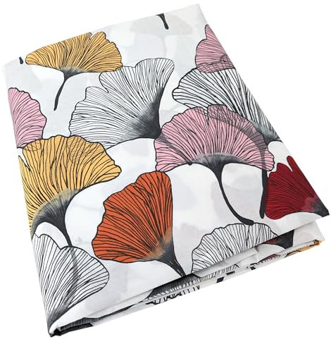 Housse de Couette 140x200 cm Percale Pur Coton Ginkgo Rose