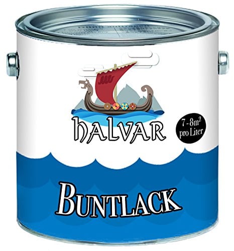 Halvar Buntlack skandinavischer Farb-Anstrich für Holz und Metall - farbliche Gestaltung - wirkt schützend! (2,5 L, Verkehrsrot (RAL 3020))