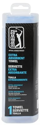 PGA Tour - Golf Towel, Extra Absorbent, Quick Drying, 17” x 26”, Golf Accessories Blue, OS