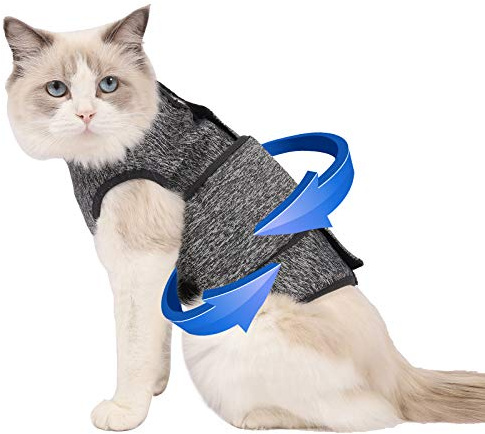 Coppthinktu Chaleco antiansiedad para gatos, chaleco antiansiedad para gatos, camisa para gatos, chaleco calmante recomendado por veterinarios, chaleco de solución calmante para fuegos artificiales,