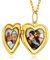 Custom4U Collier 2 Photos Personnalisé Argent 925 Plaqué Or Pendentif Médaillon Coeur Porte Photo Bijoux Vintage Cadeau Anniversaire pour Maman Original