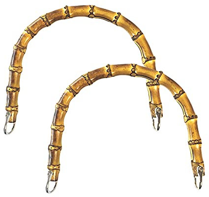 Pamtns Taschengriffe Bambus 2 Stück Taschengriff Bambus Bambus-Taschengriff Handcrafted Bambus Bag Handle Taschengriff Griffe Aus Bambus Taschenhenkel DIY Taschen Zubehör