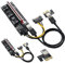 MZHOU PCIe Riser 1X to 16X Riser Card GPU Riser Graphics Extension Powered Riser Adapter Card with USB 3.0 Cable & 6 PIN Power Cable for Bitcoin Crypto Ethereum Mining(Chip:VER009S Black-2 Pack)
