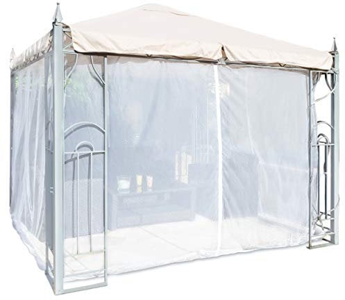 Moustiquaire en forme de boîte pour tonnelle, terrasse, lodge ou balcon, dans un sac de transport pour les voyages, 400 x 300 cm, blanche