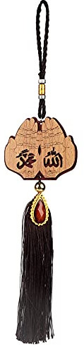 Tnfeeon Muslimische Auto Hängende Ornamente Hängende Anhänger Nachahmung Holz Islamische Anhänger für Autodekoration(140245)