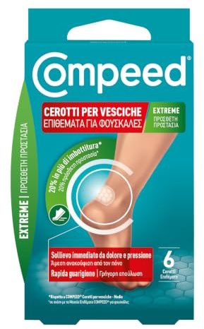 COMPEED Extreme Blasenpflaster, langlebig, wasserfest, ideal für Sport, Medium, 6 Stück, 100 % plastikfrei