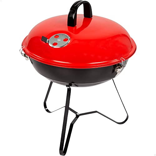 Barbacoa pequeña portátil de carbón Aktive Ø36x44 cm con tapa | Ligera, fácilmente transportable | Ventilación incorporada | Montaje fácil y rápido - concebida para exterior