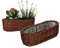 KOTARBAU® Lot de 2 pots de fleurs ovales en osier tressé pour fleurs, plantes, panier naturel, 40 cm, panier tressé