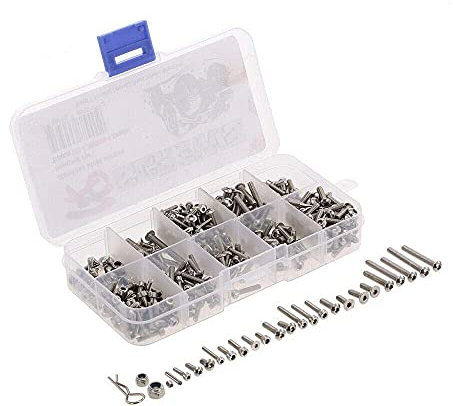 205 PCS RC Screws Set Stainless Steel Hexagon Screw Assortment Kit for Thread Repair Insert Tool for Truck Car Boat Mobile