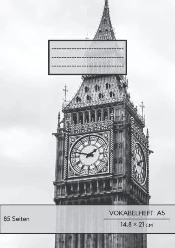 Vokabelheft: DIN A5 3 Spalten Englisch Vokabelheft 78 Seiten liniert - Register von A bis Z - über 1400 Vokabeln - Das perfekte Geschenk für alle die englische Vokabeln lernen wollen oder müssen