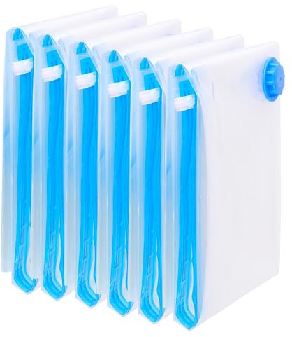 Die Vakuumbeutel für Kleidung und Bettdecken von figg (6er Set - 70x50cm*) - 6 Vakuumierbeutel inkl. 6 Etiketten - Staubsauger Vakuum Aufbewahrungsbeutel