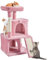 Yaheetech 91cm Cat Tree Cat Tower with Double Condo Scratching Post Dangling Ball for Kittens, Pink