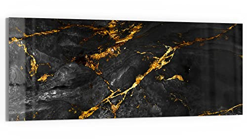 DEQORI Glasbild Echtglas | Motiv Veredelter Naturstein | horizontal einteilig 150x60 cm | schöne Dekoration | Wandbild für Wohnzimmer, Schlafzimmer, Flur & Küche | moderne Wanddeko