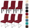 Yugarlibi Stuhlhussen 6er Set Stretch Stuhlhussen Schwingstuhl Elastische Hussen Stuhlbezug Abnehmbarer Waschbarer Stühle Schutz für Küche Restaurant Hotel Bankett Hochzeit (Bordeaux, 6 Stück)