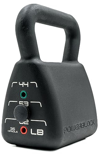 PowerBlock Verstellbare schwere Kugelhantel - 35-60 Pfund Gewichtsset, langlebige Konstruktion, innovatives Trainingsgerät, verstellbare Gewichte für Zuhause & kommerzielle Fitnessstudios,