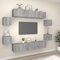 Festnight TV Lowboard Hängend Modern TV Schrank Set Hängeboard Hängeschrank Wohnwand Fernsehtisch Fernsehschrank TV Board Wohnzimmer Wandhängend Wandschrank Grau Sonoma