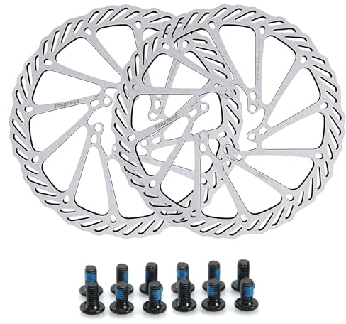 Yongness 2 Stück Fahrrad Bremsscheibe mit 12 Schrauben 140 mm/160 mm/180 mm/203 mm Fahrradbremsscheibenrotor für Citybike, MTB, Rennrad, Fahrradteile (Silber, 203mm)