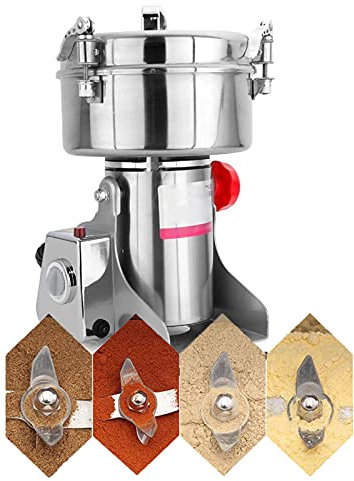 Molinillo de grano eléctrico de 2000G, molinos tipo oscilante de 4000W, molinillo de café con nueces y especias, molinillo de acero inoxidable para cereales integrales, alimentación de cebo de pimien