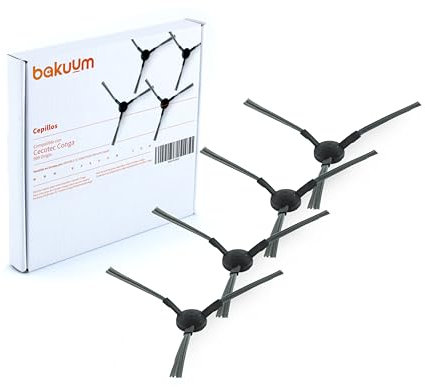 BAKUUM x4 Spazzole per Conga 999 Origin. Confezione spazzole Laterali. Confezione Pezzi di Ricambio e Accessori per Robot Aspirapolvere