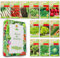 LW TORAF Set de Semillas Huerto 12 variedades premium de hortalizas, semillas, plantas jardín, balcón, cocina, ensaladas, fresa, rábano, cebollino, espinaca, rúcula, ruibarbo, plantas aromaticas