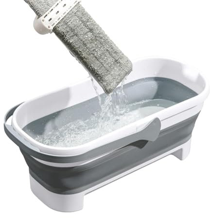Seau Pliable Multi-Usage pour Vadrouille - Petit Rectangle, Accessoire de Nettoyage pour la Maison, Camping et Extérieur - Peu Encombrant