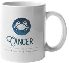 MUGGZ Horoscope Zodiac Star Sign Mug - Cancer (June 21 - July 22)