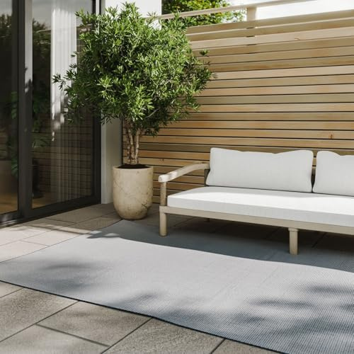 benuta Basic In- & Outdoor Teppich Lou - Blau 80x150 cm - Wetterfest & UV-beständig - Multifunktional für Balkon, Terrasse, Garten - Küchenteppich & Wohnzimmerteppich - Pflegeleicht Robust