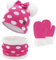 ZASFOU Kinder Baby Mütze Loop Schal Handschuhe Set 0-4 Jahre Thermo Wintermütze Schlauchschal Fäustlinge Kleinkinder Mädchen Baumwolle Strick Pom Mützen Geschenk