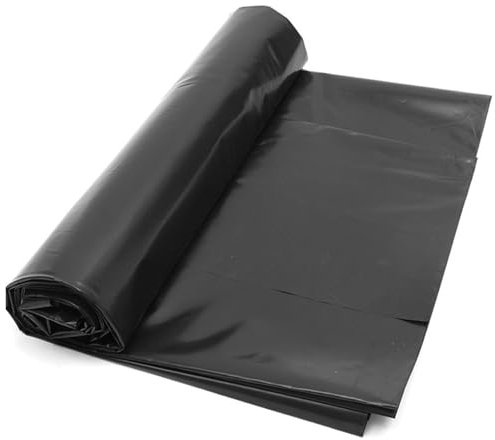 LJBD Revestimiento para Estanque de HDPE, Flexible Mallas para Estanque Resistente al Desgarro 0,2mm Lona para Estanques de Jardín, Koi y Piscinas de Peces(Size:6x10m,Color:Negro)
