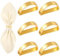 6 Stück Gold Metall Serviettenring Halbrunder, Metall Serviettenschnallen Gold Serviettenring Set für Hochzeit, Party, Feiertagsparty, Geburtstagsparty, Jahrestag, Abendessen