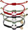 Viojrlly 3 Stück Katze Armband - Niedlich Glück Keramik Perlen Geflochten Armband - Glücksbringer Mit Einstellbaren Glocken