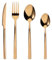 BERGNER SOFIA BG, Cubertería de acero inoxidable de 16 piezas, Incluye 4 cuchillos, 4 tenedores, 4 cucharas, 4 cucharillas, Acabado cobre