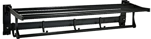 Porte-serviettes de salle de bain, porte-serviettes en aluminium sans perforation, porte-serviettes de toilette, porte-serviettes de toilette, salle de bain noire (couleur : 12 x 18 x 40 cm) (12 x 18