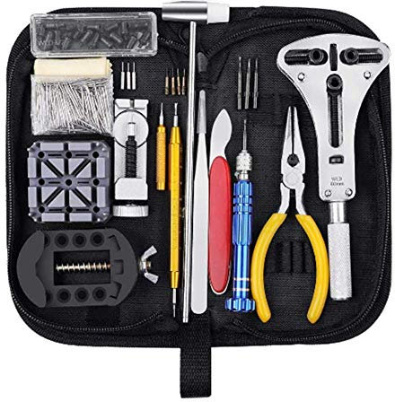 Watch Repair Tool Kit,Watch Battery Replacement Tool Set with Carrying Case,Watch Case Opener Spring Bar Tools for Repairing Various Watches