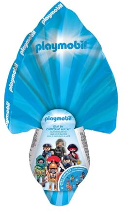 Huevo de Chocolate de Pascua Playmobil Azul (150g) – Edición Especial con Juguete Sorpresa – Regalo Ideal para Niños en Semana Santa – BIP Chocolat de Pâques