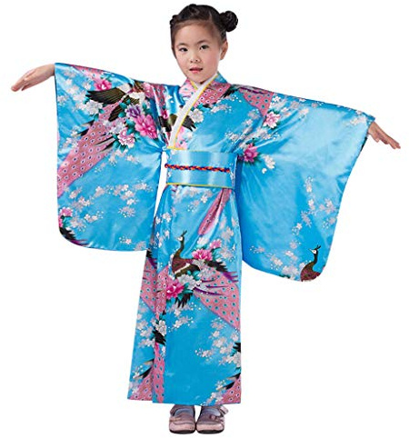 Generico Kimono bambino Vestito Elegante Abito Tradizionale Costume da Ragazza Giapponese Abbigliamento per Bambini