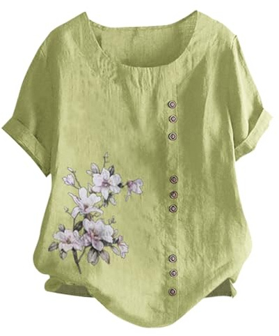 Cocila T Shirts DéContracté à Manches Courtes en Coton Et Lin pour Femmes Corsets Noirs pour Femmes Plus Tunique Femme Longue Rouge Chemisier Ample Femme Chemisette Blanche Manche Courte T