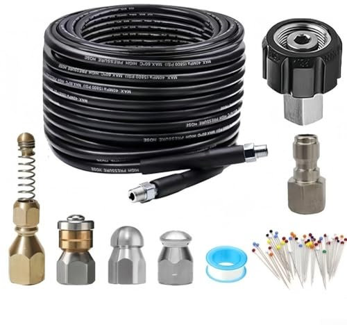 High Pressure Washer Drain Cleaning Kit, 10M Cleaning Hose Anti-twist For Karcher Washer With Jet Nozzle And Swivel Nozzle