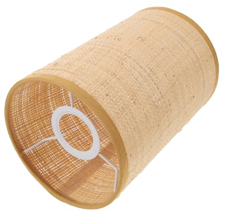 Veemoon Abat-jour En Rotin Tissé Pour Lampe De Table Et Lampadaire E14/e27, Abat-jour Tambour Rustique, Décoration Intérieur Pour Chambre Salon Restaurant, Compatible E14/e27