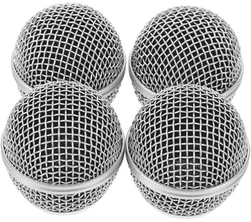 PartyKindom 4pcs Mesh Grill Microphone Heads Replacement Ball Heads Cover Mic Protector